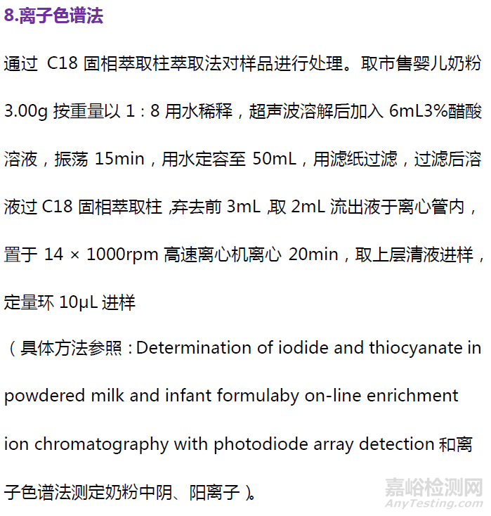 牛奶中硫氰酸钠检测