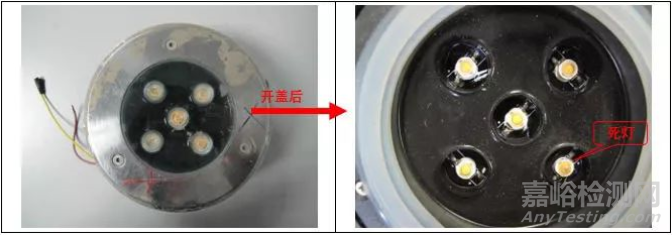 LED埋地灯灯珠死灯失效分析案例