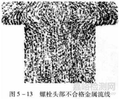 成形工艺不当,造成紧固件头部金属流线不合格,下图给出了螺栓头部金属