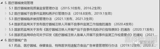 医疗器械重点监管法规汇总