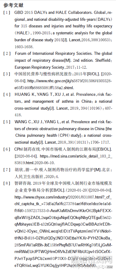 呼吸系统吸入制剂研发现状的系统评价