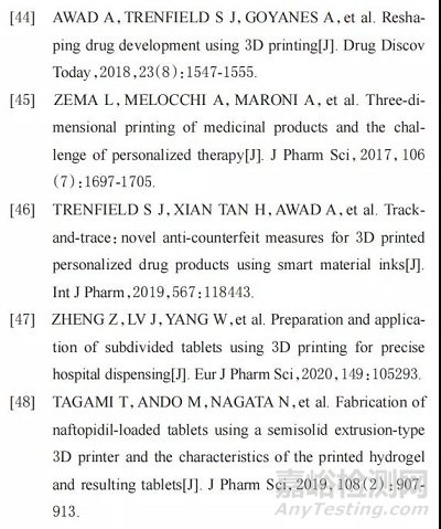 3D打印在药物递送领域的应用进展