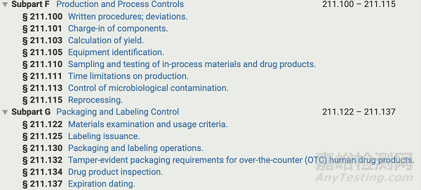 美国药品GMP法规框架