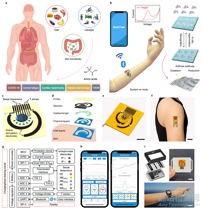 可穿戴电化学传感器监测代谢和营养物质