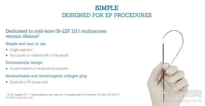 唯一一款FDA获批的血管和静脉闭合装置Vascade MVP再获CE批准