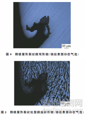 钢板表面星形裂纹失效分析